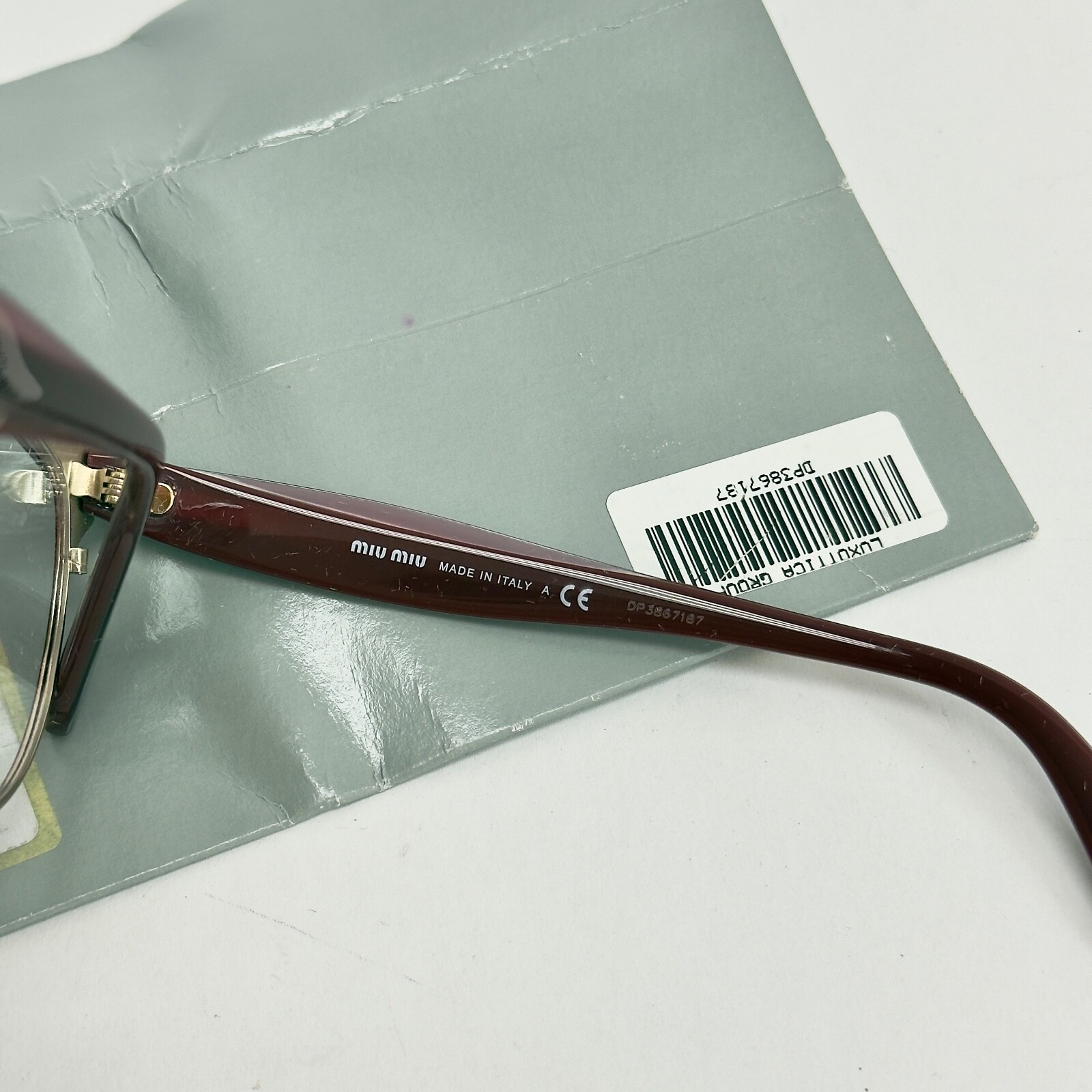 Pre-owned Miu Miu Rasoir 54q Gold Layers Red Pink 52mm Eyeglasses Optical Frame Mu54qv In Demo Lens