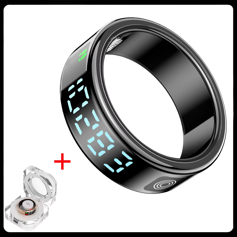 Fitness Tracker Smart Ring 5ATM Waterproof Heart Rate B...