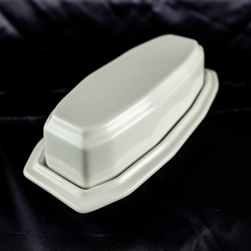 1900's Antique Wawona Hotel White Rectangle Procelain Butter Dish Serving