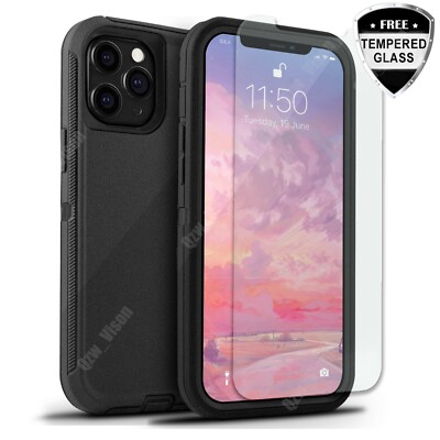 For iPhone 16 15 14 13 12 11 Pro Max X 7 8 Plus Shockproof Case Screen Protector