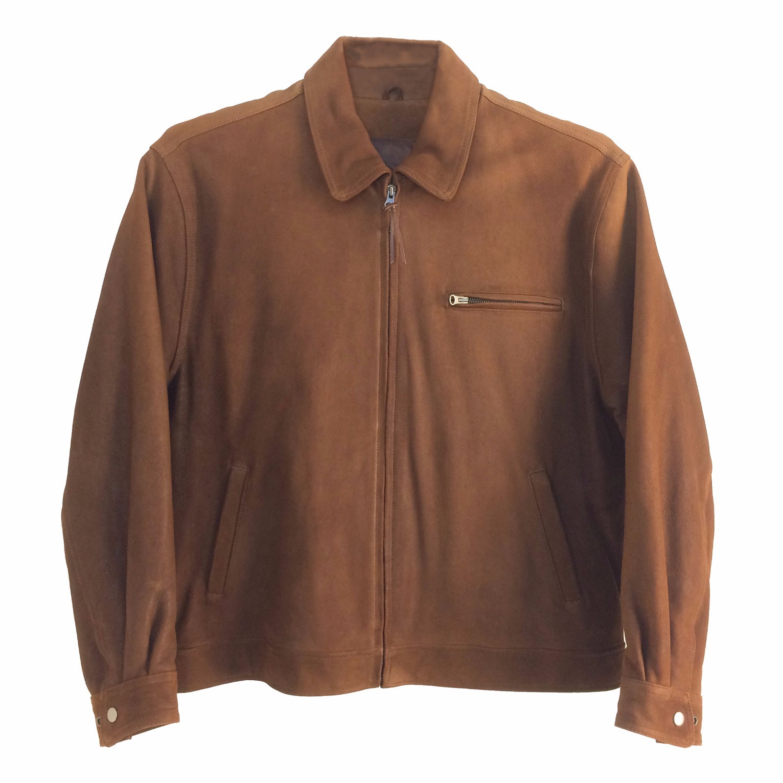 【OF ALL FORM】POCKET DETAIL LEATHERBOMBER Sleeve Pocket Detail Yellow Leather Bomber Jacket