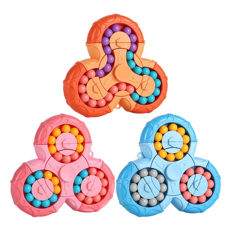 Six-sided Rotating Finger Cube Magic Bean Cube Spinner Game Sensory Toy For Kids