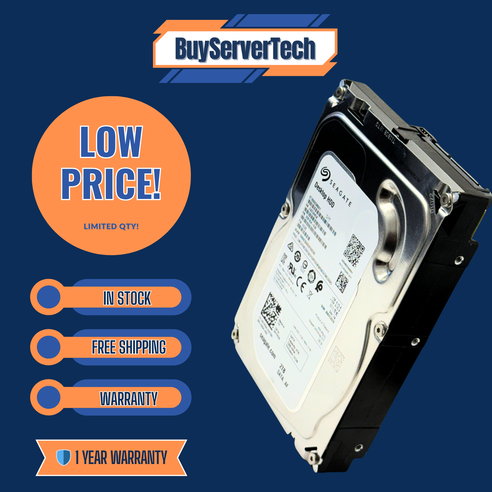 Seagate ST2000DM001 2TB Barracuda SATA 64MB HDD | 7200RPM Hard