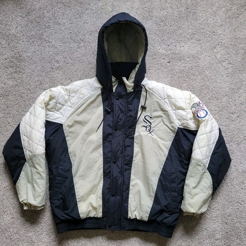 Vtg Chicago White Sox Starter Jacket Coat Puffer Full Zip