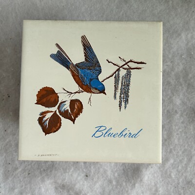 Bluebird Tile/ trivet/ wall hanging signed by D. Bedington Screen Craft-Yarmouth
