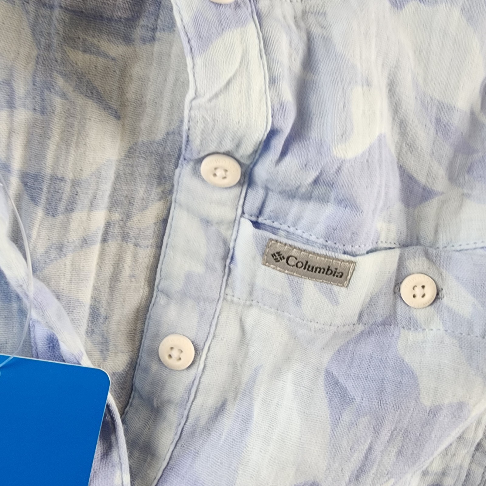 Columbia Holly Hideaway Breezy Dress Women's S Whisper Peonies Button Closure - Picture 6 of 14