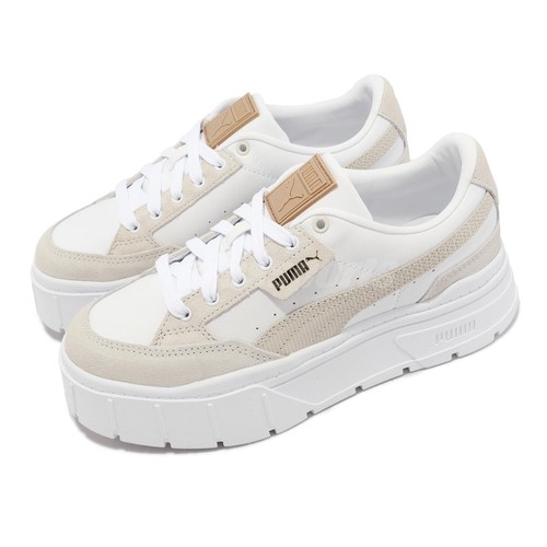 

Puma Mayze Stack Cord Wns Бело-бежевые женские повседневные туфли на платформе 392103-01, Белый, Mayze Stack Cord Wns