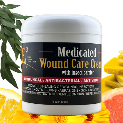 E3 Medicated Wound Care Cream with Insect Barrier 6 oz.People, Dogs, Cats,Horses