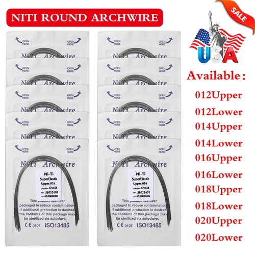 Dental Super Elastic Niti Round Arch Wires Arch Wire for Bracket Braces USA