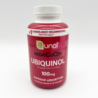 Qunol Mega Ubiquinol CoQ10 100mg Supplement 120 Count Exp 1/27