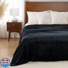 Sushing Luxury Fleece Warm Blanket, Soft Lightweight Velvety Plush Blanket for Sofa and Bed, Cozy Comfy for All Seasons(Black, 90×90 Inches)