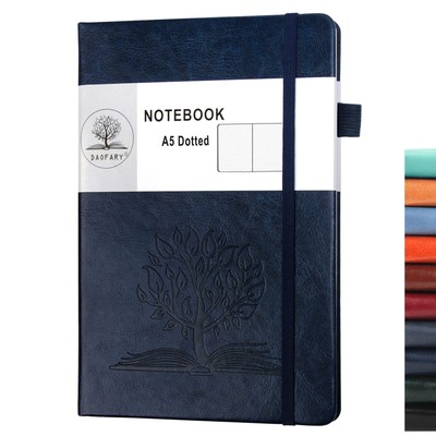 Daofary Dotted Journal Notebook with Pen Holder  A5 Leather Dot Grid Notebook...