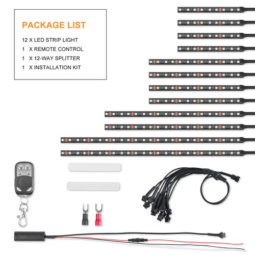 For Yamaha MT07 MT09 YZF-R1 R6 FZ6 12x Motorcycle RGB LED