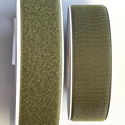 2'' Wide Olive Drab Green - Hook & Loop Set - Self Adhesive - 24'' Lengths - UNCUT