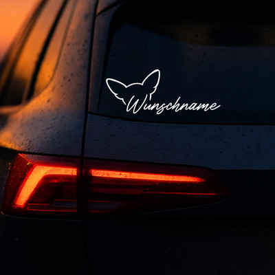 Chihuahua Ohren Aufkleber Auto | Dog Wunschname Hund Personalisiert Sticker 969