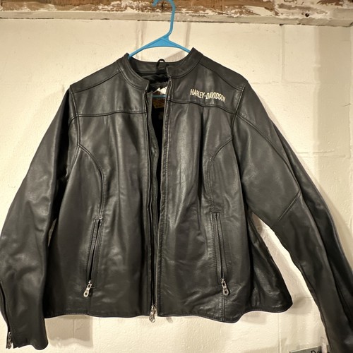 ジャケット・アウター 90sHarley-Davidson short leather blouson VintageTourLionHarleyDavidsonL
