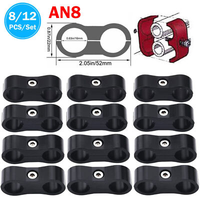 4/12/20Pc Separator Clamp Fitting Connector 6AN 8AN 10AN 12AN Oil Fuel Hose Line