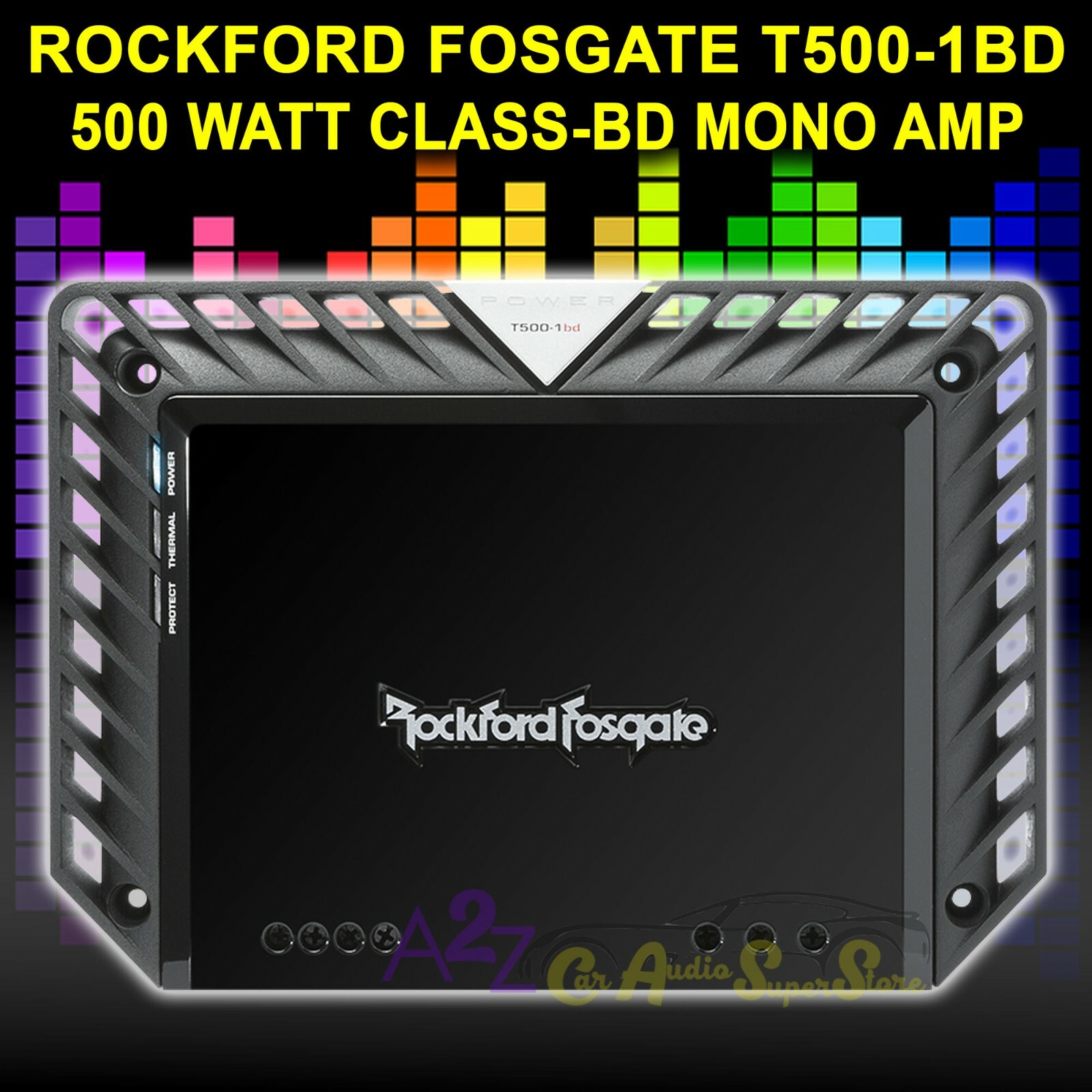 ROCKFORD FOSGATE T500-1BD AMP MONO 500 WATTS RMS SUBWOOFERS