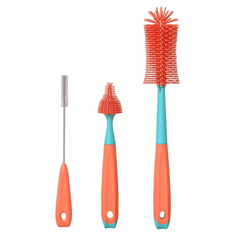 Silicone Bottle Brush Multifunctional Water Bottle Cleaner Brush Set Straw Brush