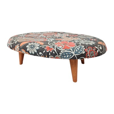 Vintage Boho Footstool Ottoman Stool Plant Stand Upholstered Mid-Century Modern
