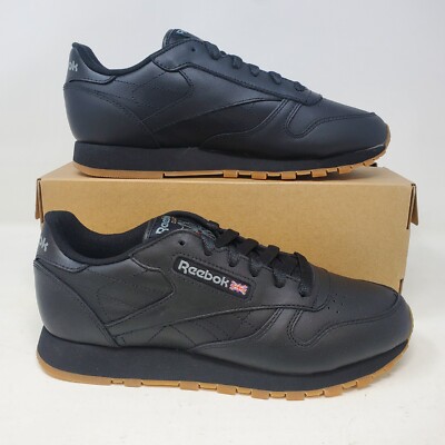 Reebok Classic Leather Comfy Black Work Shoe / 49798 / Men's 6 , Wmns 7.5