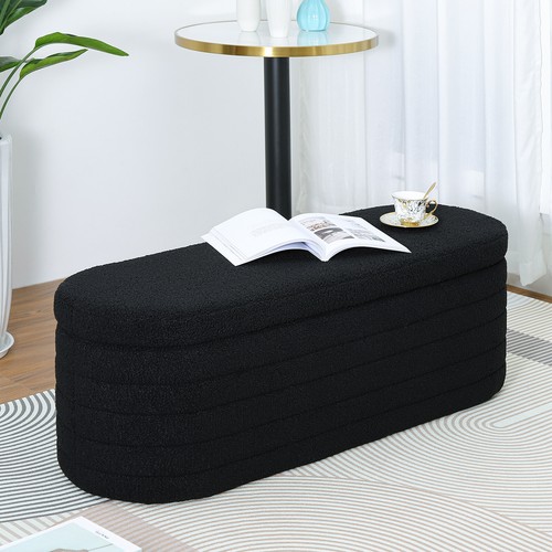 Premium Storage Ottoman Bench 45“ Sofa End Bed Tool Footrest For Bedroom Modern