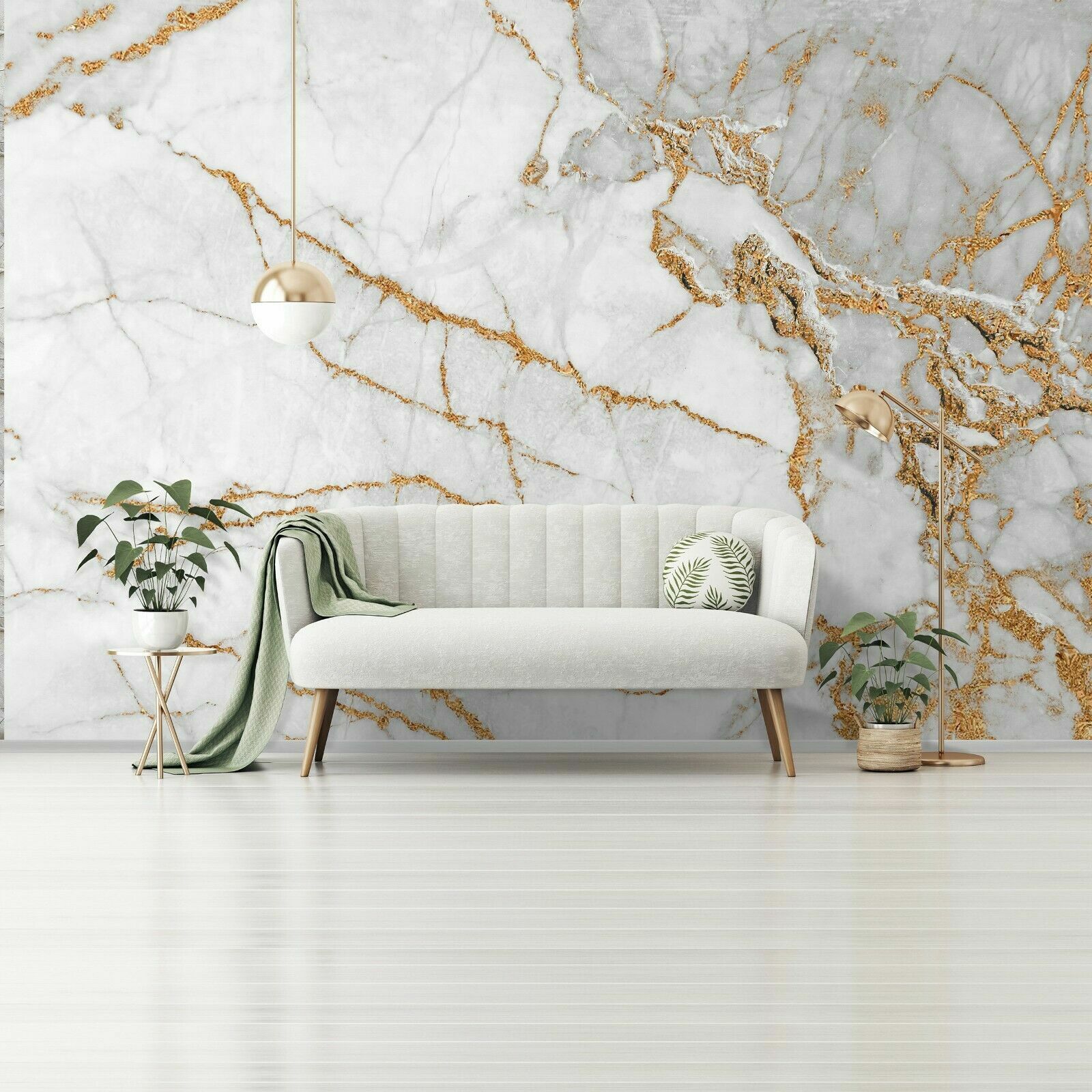 Vlies Fototapete Marmor gold grau Modern Steinoptik Steinwand Wohnzimmer XXL