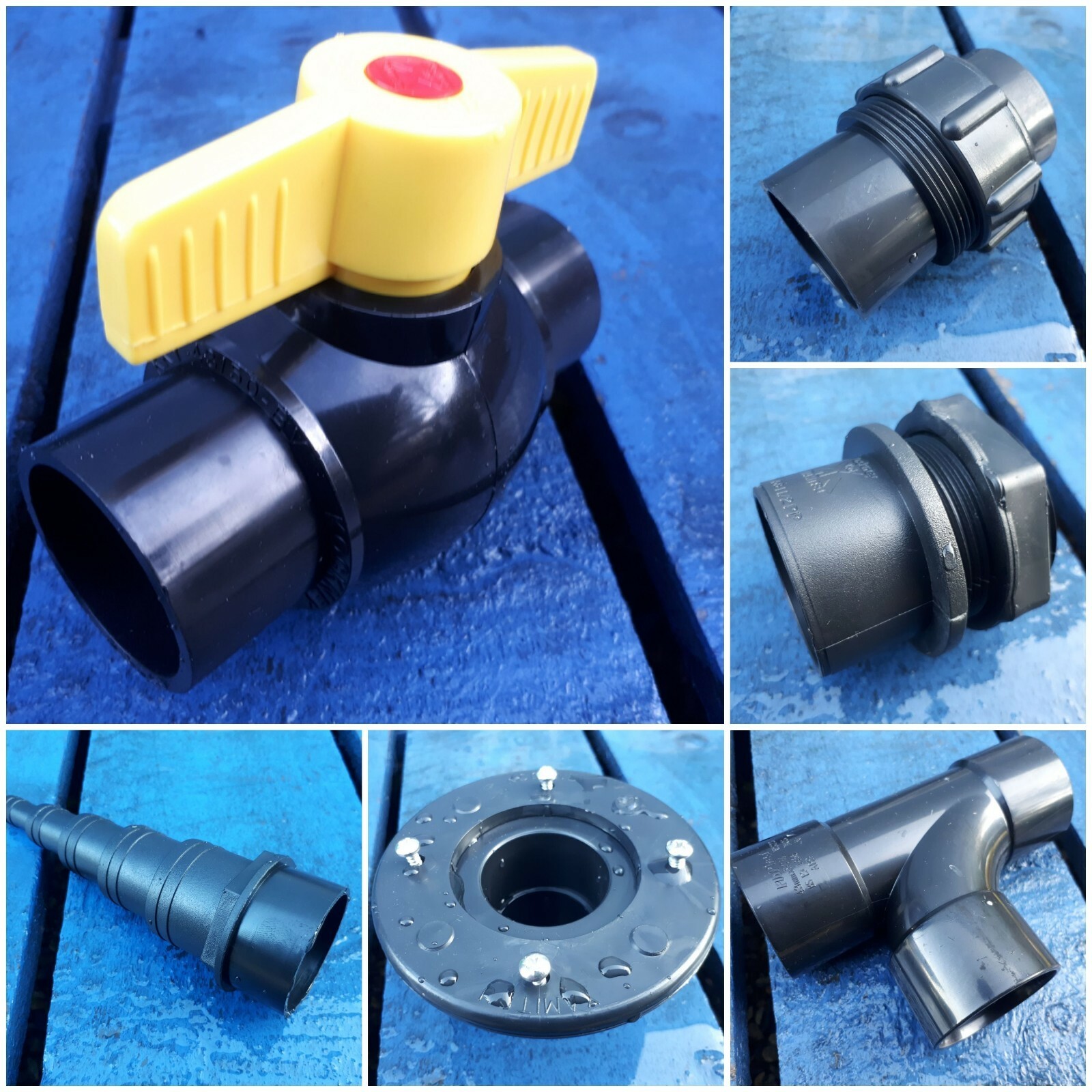 1.5 inch 43mm Solvent weld pipe fittings koi pond filter fish various