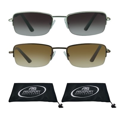 2 Pairs Reading Sunglasses Tinted Sun Readers Square Frame Smoke Brown 1.0 - 4.0