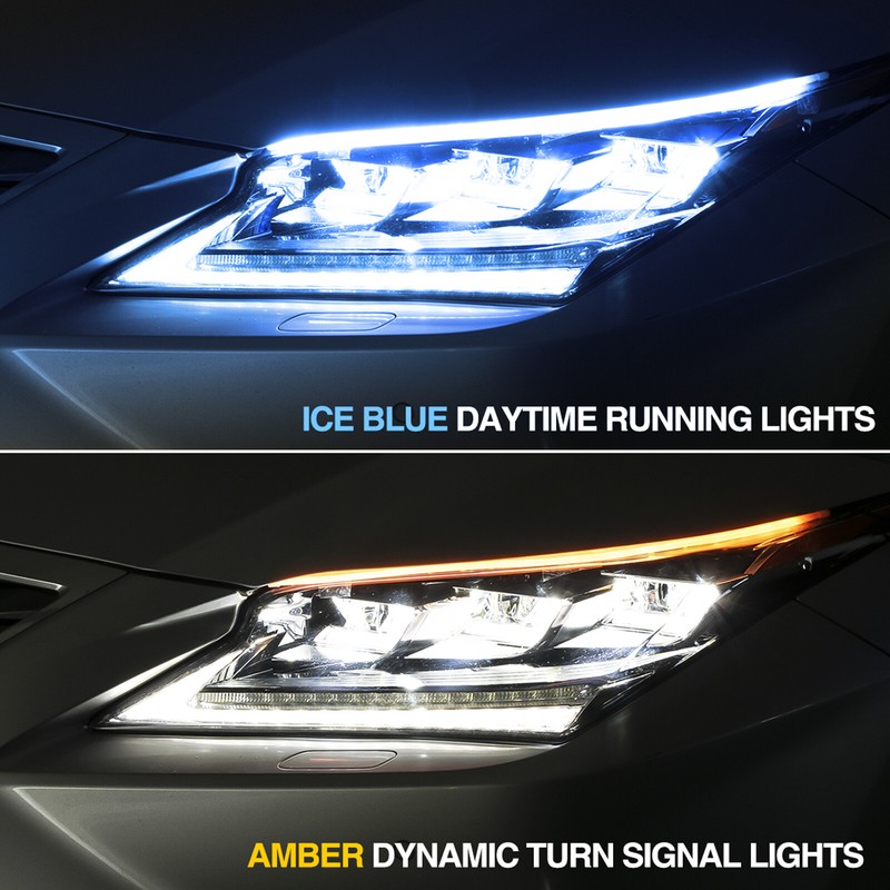 White Amber LED Strip Light 23 Inch Flexible Headlight Daytime Running Strip DRL