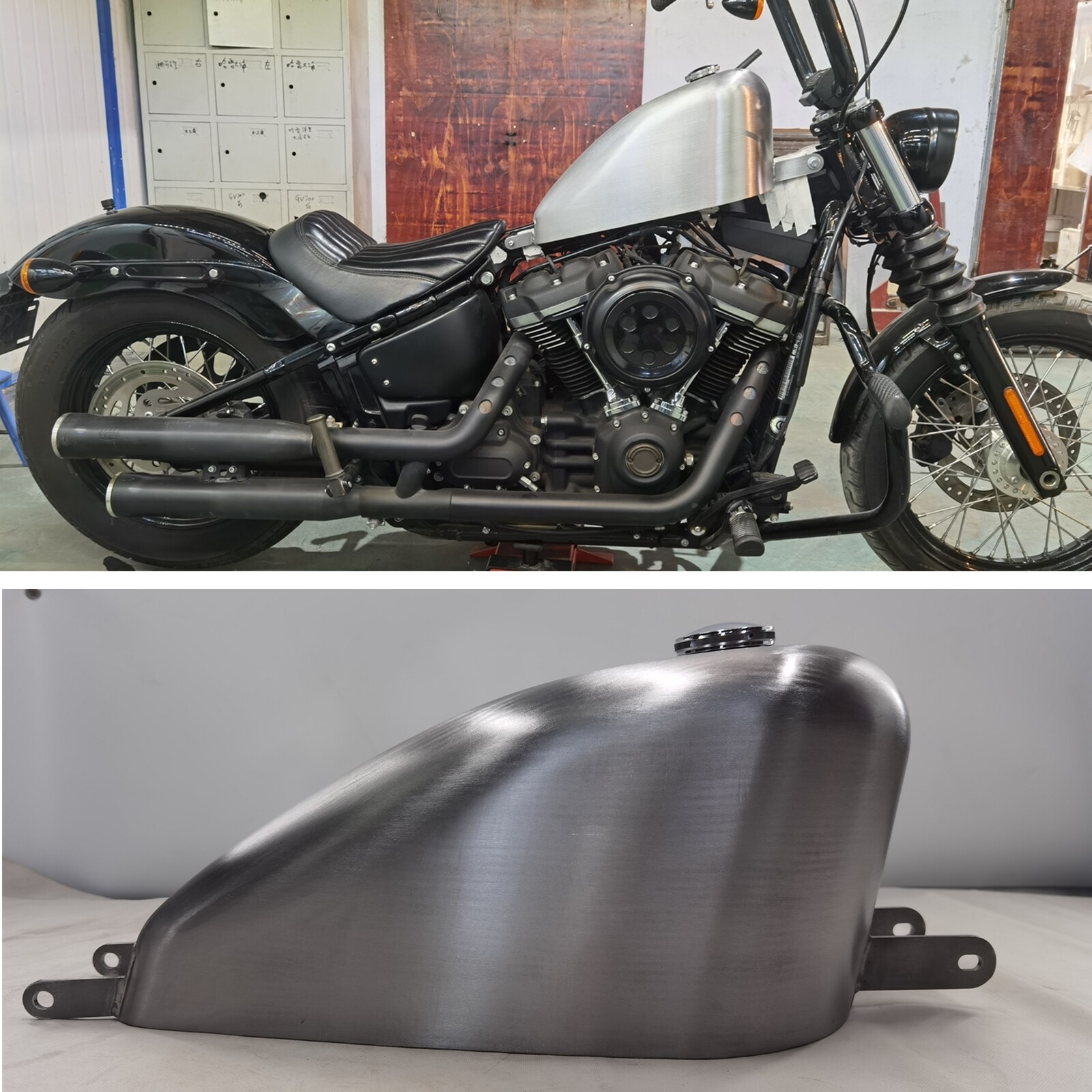 1 Set Unpainted Silver 12L Petrol Gas Fuel Tank Fit For Harley