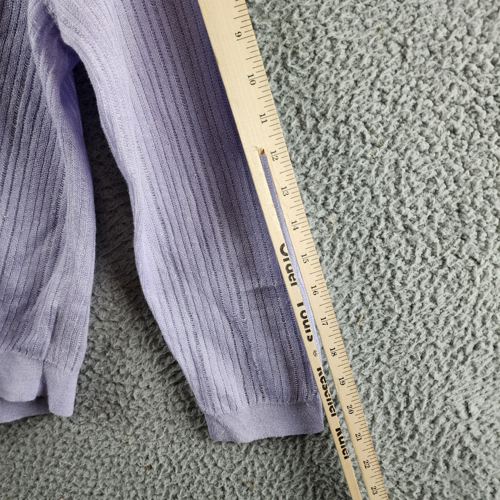 Theory Cropped Cardigan Women's S Soft Iris V-Neck Linen Blend Button Front L/S - Picture 10 of 14