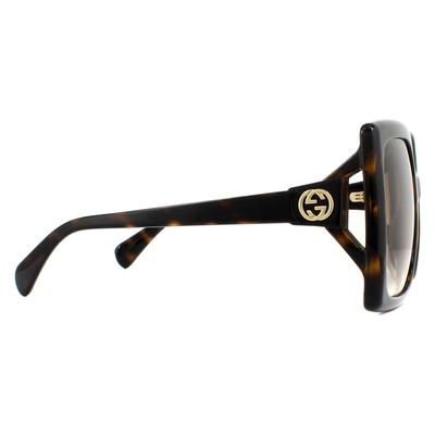 Pre-owned Gucci Sunglasses Gg0876s 002 Dark Havana Brown Gradient