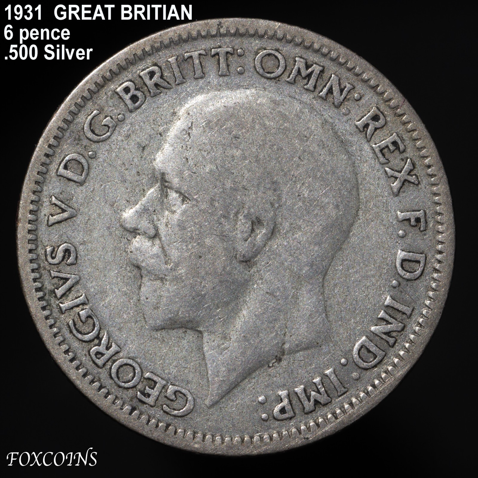 1931 GREAT BRITAIN 🇬🇧 6 PENCE SILVER SIXPENCE COIN KING