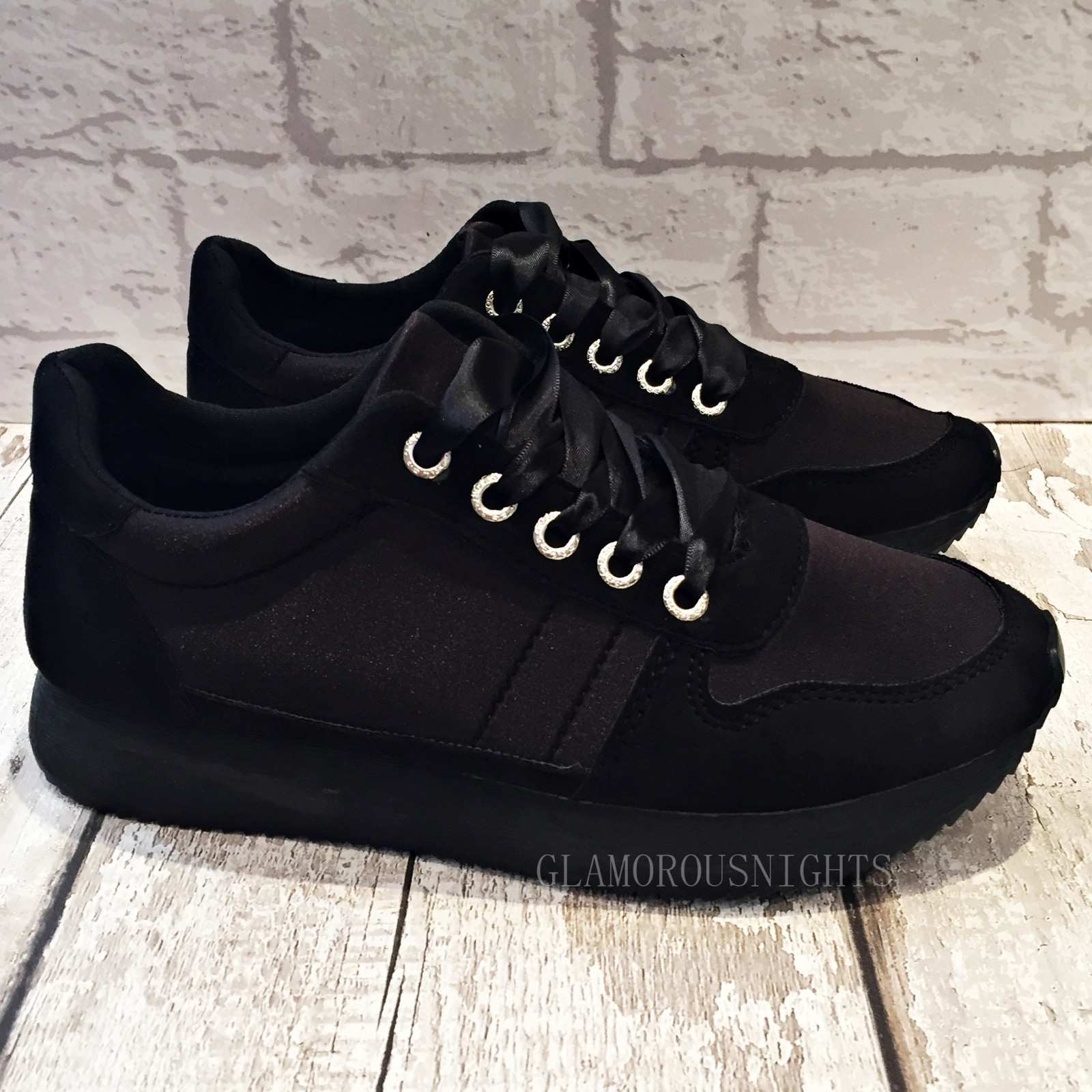 ladies black work trainers