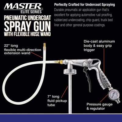 Air Rust Proofing Undercoating Gun, Gauge 22" Wand Nozzle, Spray Truck Bed Liner