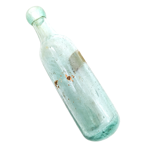 Antique Torpedo Round Bottom Glass Soda Bottle