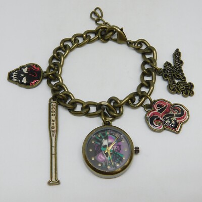 Suicide Scuad SSQ3003 Charm Bracelet Quartz Women's Watch Sz. 7'' New Battery