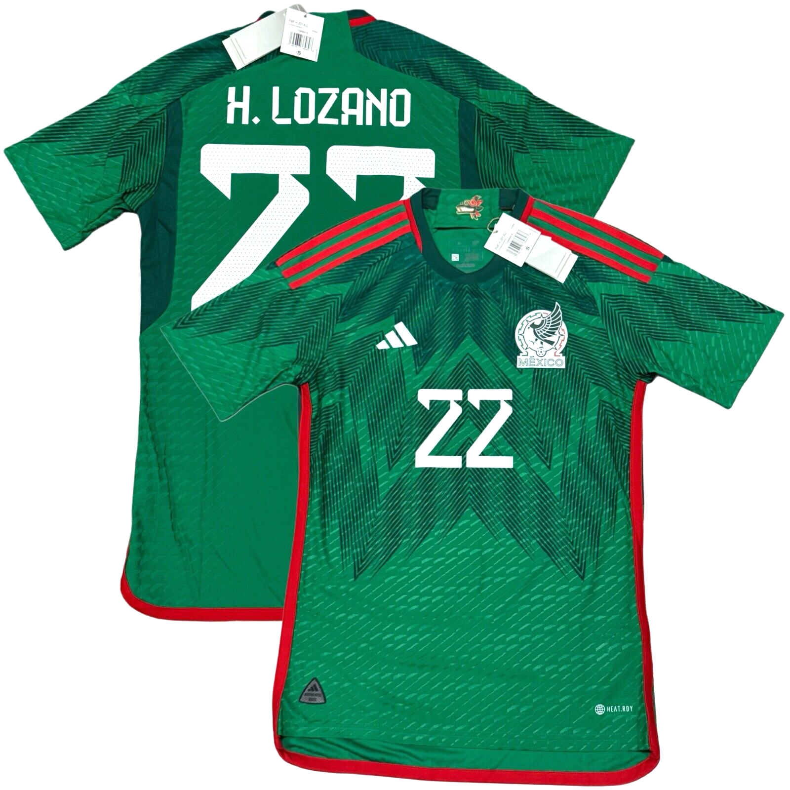 2022/23 Mexico Authentic Home Jersey #22 H. LOZANO Small