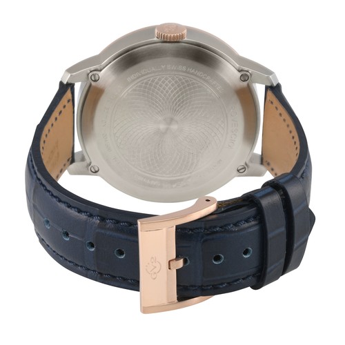 Pre-owned Gv2 By Gevril Men's 56215 Rovescio Black Leather Swiss Day-date Watch