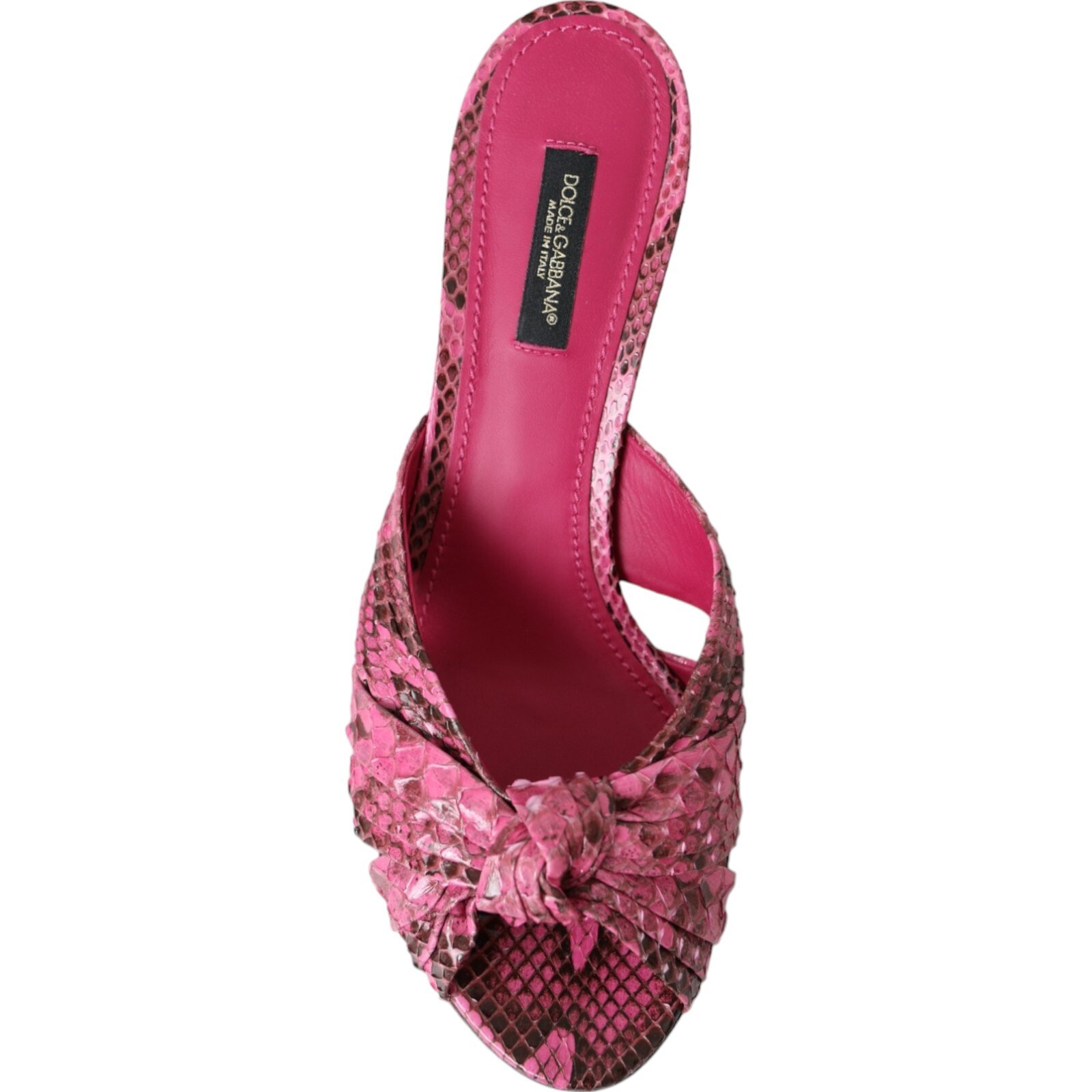 Pre-owned Dolce & Gabbana Shoes Pink Python Leather Kitten Heels Slides Eu36/us5.5 1200usd