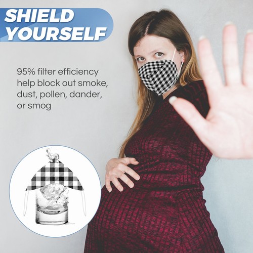 [100 Pack] KN95 Protective 5 Layer Face Mask BFE 95% PM2.5 Disposable Respirator