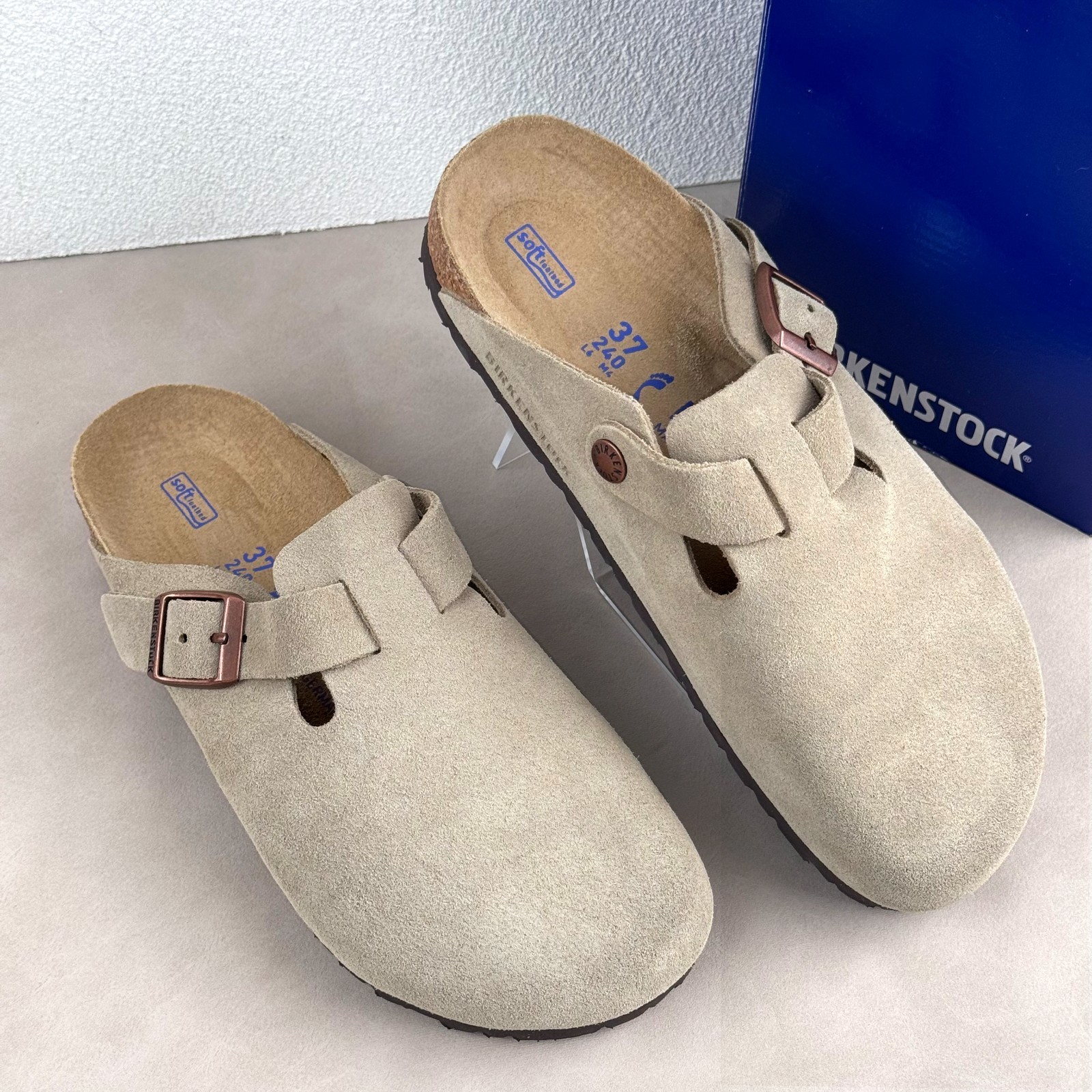 靴 Birkenstock Boston Taupe Suede Birkenstock New w/ Box Boston Taupe Suede Soft Footbed