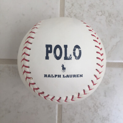 Vintage Polo Ralph Lauren Softball Baseball Leather Ball USA Flag Print Rare