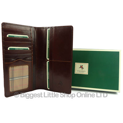 NEW Mens ITALIAN LEATHER Slim Suit WALLET by Visconti MONZA Classic Gift Boxed