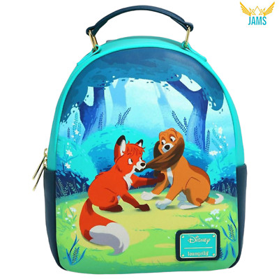 Loungefly Disney The Fox and the Hound Tod & Copper Playtime Mini Backpack New