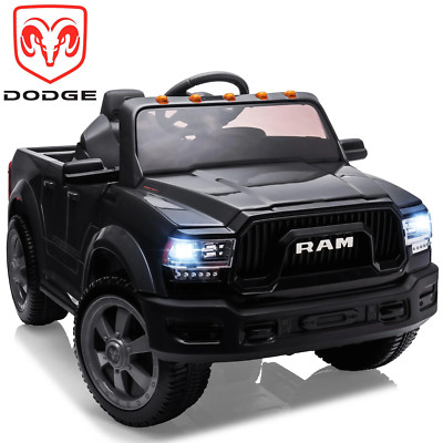 Dodge RAM Ride on Car, 12V Powered Ride on Toy with Remote Control, Rear Wheel S