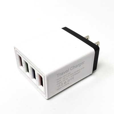 30 Watt Multi-port USB Charger with 3.0 Quick Charge, White with black trim