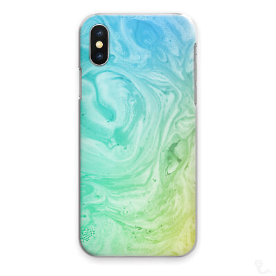 BLUE MARBLE PHONE CASE GREEN BLUE SWIRL HARD COVER FOR APPLE SAMSUNG HUAWEI