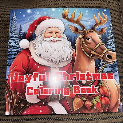 8 1/2 x 8 1/2 adult coloring book Joyful Christmas NEW Shipping Included